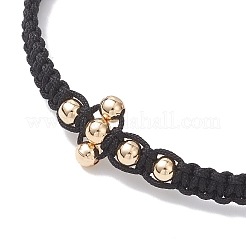 Braccialetti di perline intrecciate con perline di ottone&nbsp;BJEW-JB12817-02