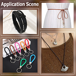 10 м плоские плетеные шнуры из искусственной кожи&nbsp;LC-CL0001-04D