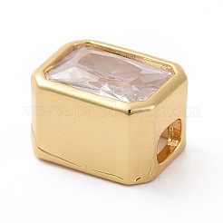 Экологически чистые латунные бусины из прозрачного кубического циркония KK-D079-25G