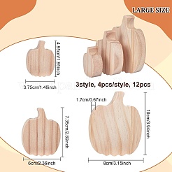 12 Stück 3 Stil Halloween Thema unbehandeltes Holz Dekoartikel&nbsp;DIY-OC0004-14