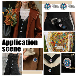 20 шт. заклепки из цинкового сплава со стразами и стеклом&nbsp;BUTT-NB0001-84A