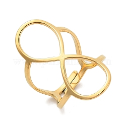 Полые открытые манжеты из нержавеющей стали 304 номер 8 для женщин&nbsp;RJEW-Q007-04G