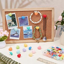 55 шт. набор из 11-х цветных пластиковых и железных кнопок в форме сердца AJEW-AR00004