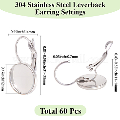 60 шт. застежка для сережек из нержавеющей стали 304 STAS-SC0010-25