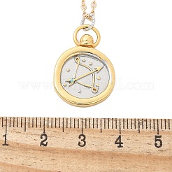 Colliers pendentifs de tarot en laiton avec douze constellations&nbsp;LS-NJEW-Q006-01K-G