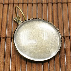 25 millimetro chiaro copertura di vetro cabochon cupola trasparente per ottone foto making leverback orecchino&nbsp;KK-X0013-NF