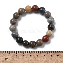 Braccialetti elastici con perline rotonde in agata naturale dell'Alaska per le donne&nbsp;BJEW-Z158-03M-02