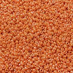MIYUKIラウンドロカイユビーズ  日本製シードビーズ  （rr423)不透明な淡いオレンジ色の光沢  8/0  3mm  穴：1mm  約422~455PCS /ボトル  10 G /ボトル&nbsp;SEED-JP0009-RR0423