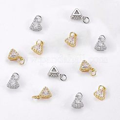 12 pièces 2 couleurs en laiton clair pendentifs en zircone cubique&nbsp;ZIRC-FH0001-13