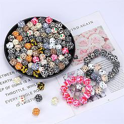 Cuentas de silicona estampadas con estampado de colores&nbsp;SI-JX0022A-17