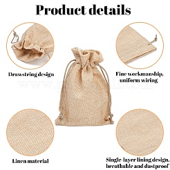 30 шт. 6 стиля полиэстер имитация мешковины упаковочные мешки затягивающиеся мешки ABAG-YW0001-08