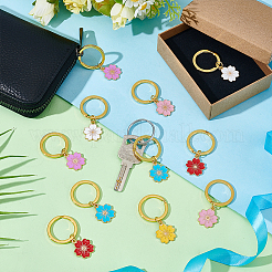 24шт брелок в виде цветка из сплава 6 цветов эмали KEYC-NB00013