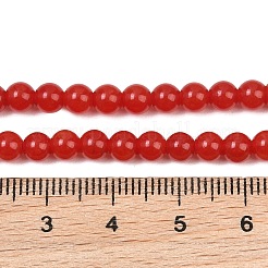 天然染め白翡翠ビーズ連売り  スムーズなラウンド  ファイヤーブリック  4mm  穴：0.8mm  約87個/連  14.96''（38センチメートル）&nbsp;GG-CBAEB22-B01-4mm-06
