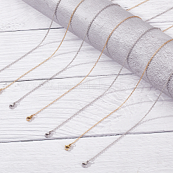 20 шт. 2 стиля 304 нержавеющая сталь тросовые цепочки ожерелья комплект для мужчин и женщин NJEW-NB0001-04