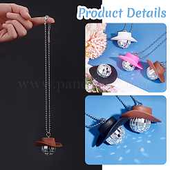 4 шт. 4-цветный пластиковый колпачок со стеклянным диско-шаром NJEW-GA0001-06