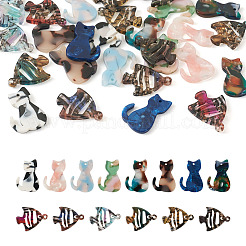 28шт 14 стиля непрозрачные акриловые подвески SACR-TA0001-11