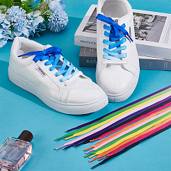 8 пара двухцветных градиентных полиэстеровых шнурков&nbsp;AJEW-ME0001-76