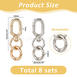 8 шт. 2-х цветные железные поворотные застежки&nbsp;FIND-HS0002-04