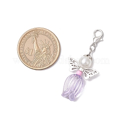 Подвеска в виде круглой бусины из стеклянного жемчуга в виде ангела HJEW-JM03334