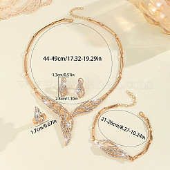 Ожерелье из сплава листьев с кристаллами и стразами FS-WGADEF8-01