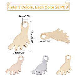 60 шт. 3-х цветные подвески из нержавеющей стали 304&nbsp;STAS-UN0029-45