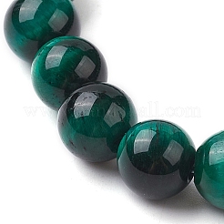 Эластичные браслеты из окрашенного натурального тигрового глаза и бисера&nbsp;BJEW-TA00462-03