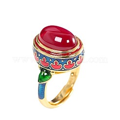 Овальные кольца из красного корунда FS-WGCB007-01