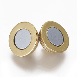 Магнитные застежки из латуни с цирконием и микропаве с петлями ZIRC-L082-A-01-P-G