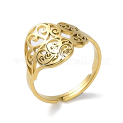 201 ステンレススチール指輪  花  ゴールドカラー  内径：18mm&nbsp;RJEW-C074-08G