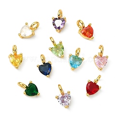 12 шт. 12-цветные подвески из латуни с микропаве из кубического циркония&nbsp;ZIRC-CJ0003-35