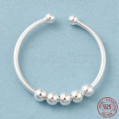 925 offener Manschettenring aus Sterlingsilber&nbsp;RJEW-P091-01A-S