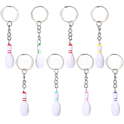 16шт 8-цветный брелок из сплава смолы KEYC-SP0001-36