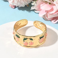 Браслеты-манжеты из нержавеющей стали 304 с эмалью для женщин BJEW-B159-02G