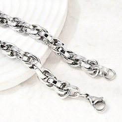 Collares de cadena de cuerda de acero inoxidable 304 unisex&nbsp;NJEW-K305-10P