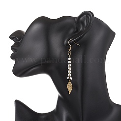 Серьги-подвески из нержавеющей стали Leaf 201&nbsp;EJEW-JE06831