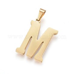 304ステンレススチールペンダントとスタッドピアスジュエリーセット  アルファベット  文字.m  20~23x13~19x1.5mm  穴：6x3mm  6~10x6~9x1mm  ピン：0.8mm&nbsp;SJEW-P099-13G