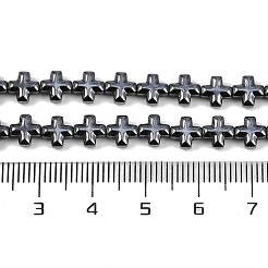 Fili di perline di ematite sintetica non magnetica elettrolitica&nbsp;G-K375-E02-01