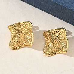 Pendientes de botón texturizados de acero inoxidable 304 para mujer&nbsp;EJEW-K333-17G