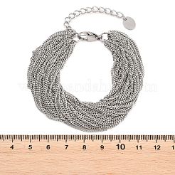 Mehrreihige Armbänder aus kubanischem Kettenmuster aus Edelstahl 304 für Damen&nbsp;BJEW-D460-01P