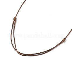 Collana con ciondolo pepita di pietre preziose miste naturali con cordino cerato per donna&nbsp;NJEW-F306-01
