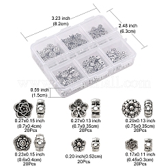 120 шт. 6 стильные бусины из сплава в тибетском стиле TIBE-YW0001-26