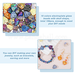 100шт 10 цвета гальванические стеклянные бусины GLAA-FH0001-78