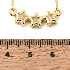 Collane con ciondolo a tripla stella in ottone e vetro&nbsp;KK-CBAB173-03G-09