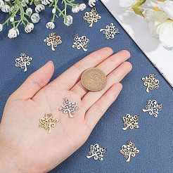 304ステンレスペンダント  命の木  ミックスカラー  20.5x20x1mm  穴：2.5mm  2色  6個/カラー  12個/箱&nbsp;STAS-UN0001-02