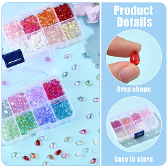 320шт 8 цвета прозрачные стеклянные бусины GGLA-YW0004-63