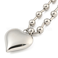 Не тускнеющие ожерелья с подвеской в форме сердца из нержавеющей стали 304 для женщин&nbsp;NJEW-Z040-03P