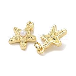 Подвески из латуни с имитацией жемчуга АБС KK-B124-06G