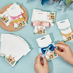 120pcs cartes d'affichage de pince à cheveux en papier&nbsp;DIY-FG0004-25B