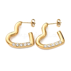 Boucles d'oreilles à clous en acier inoxydable 304 avec strass pour la Saint-Valentin (femme)&nbsp;EJEW-L315-04G