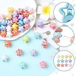 50шт акриловые бусины с УФ-покрытием&nbsp;OACR-YW0003-90